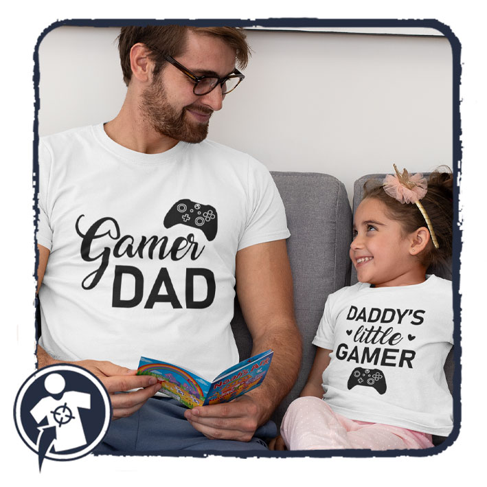 Gamer Dad & Daddy's little gamer - APA-LÁNYA / APA-FIA szett